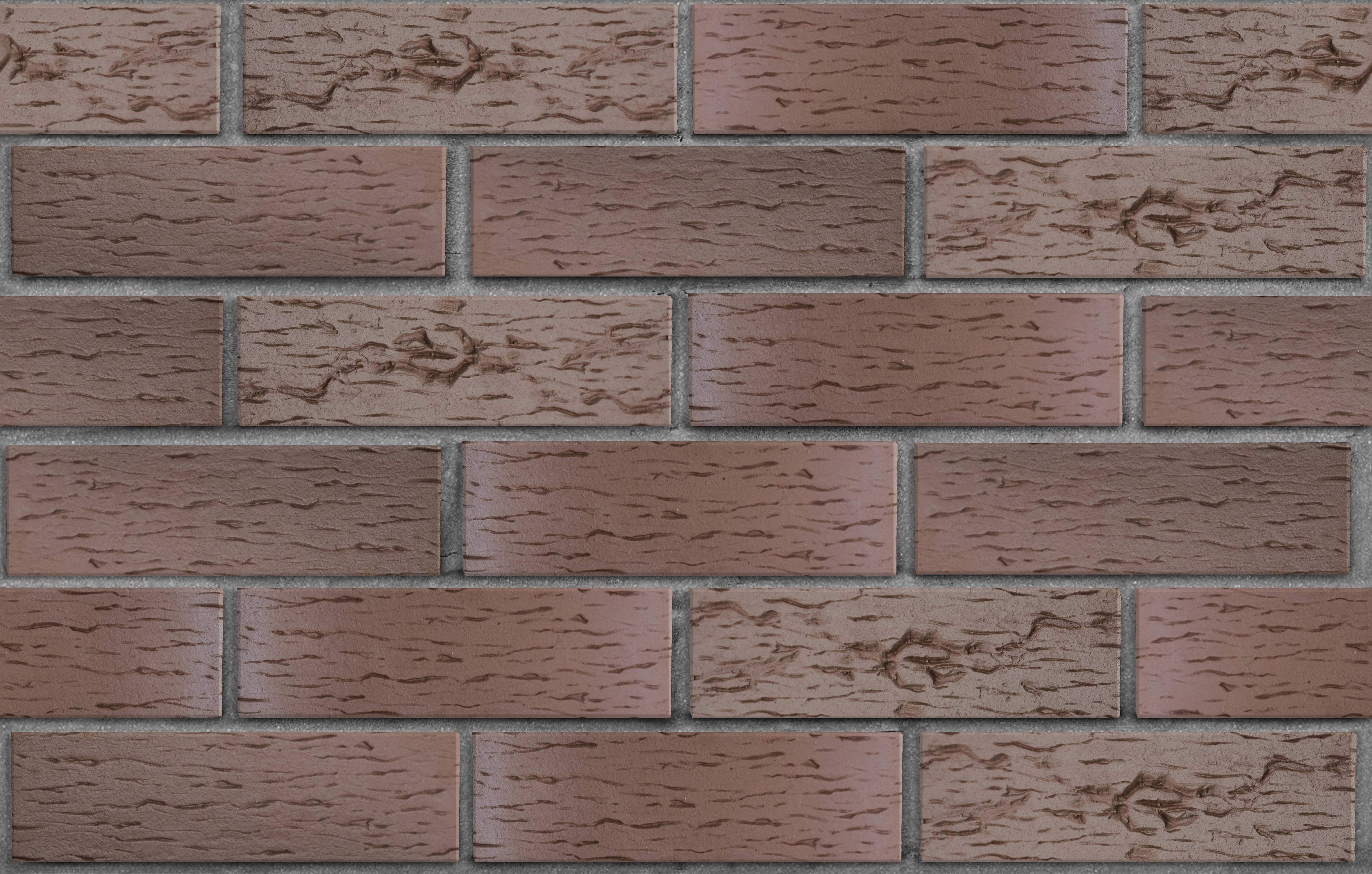 Коллекция Классика. Клинкер фасадный тёмно-терракотовый флэш "Брюгге", поверхность береста