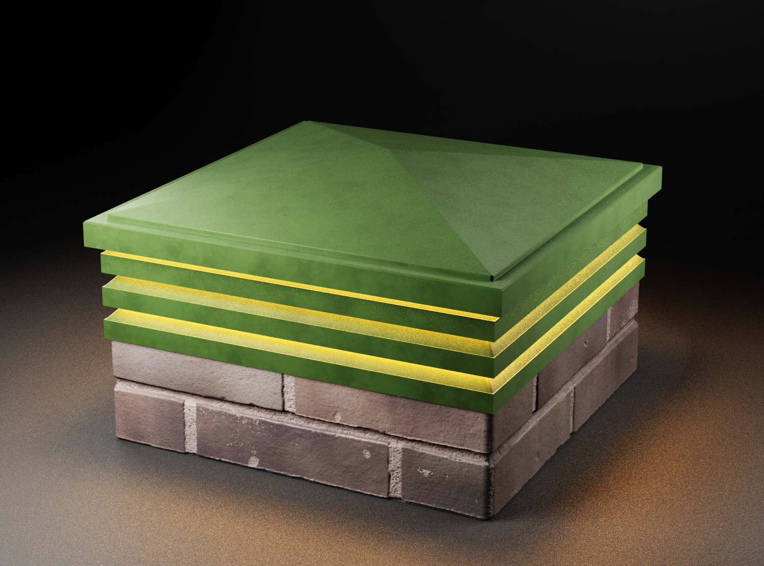 Колпак BONA с посадкой на 2 кирпича c подсветкой