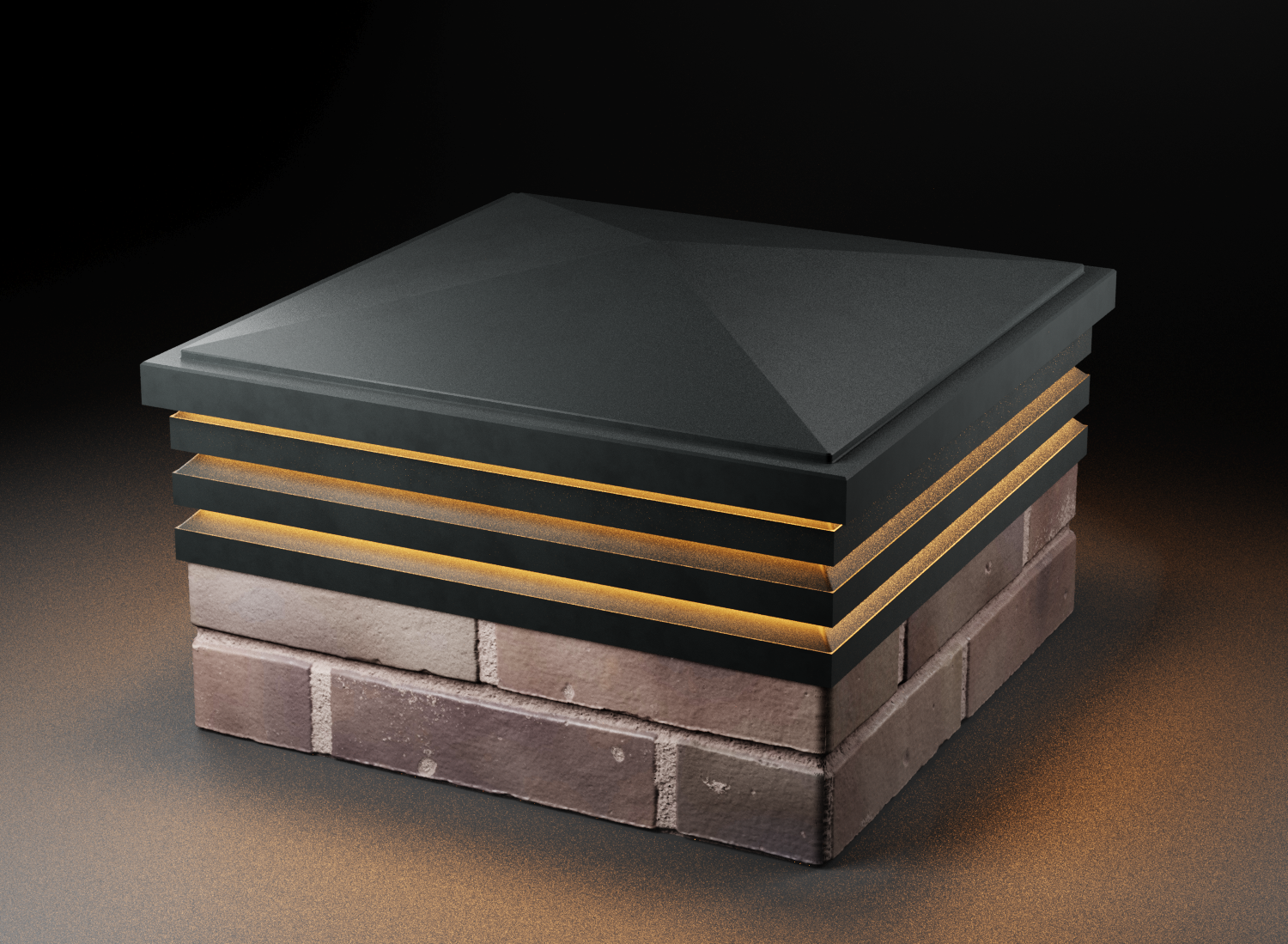 Колпак BONA с посадкой на 2 кирпича c подсветкой