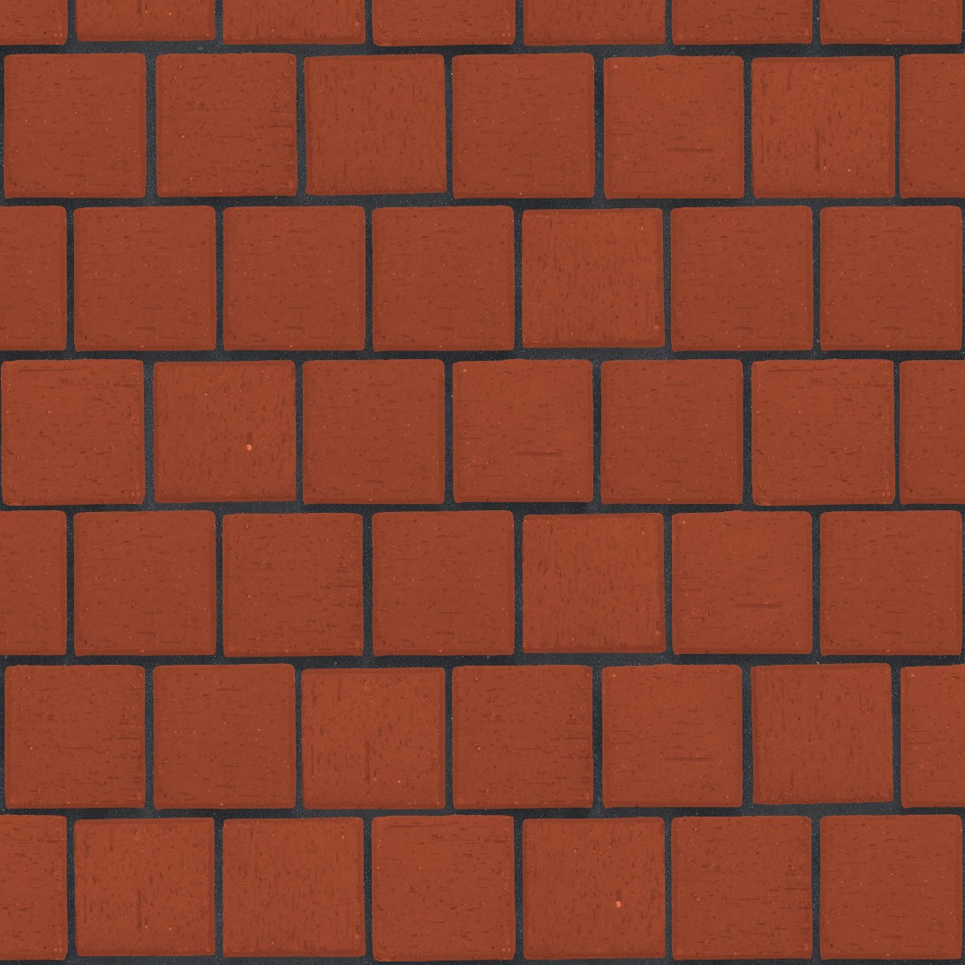 Брусчатка красная "Лондон" квадро (под распил)*