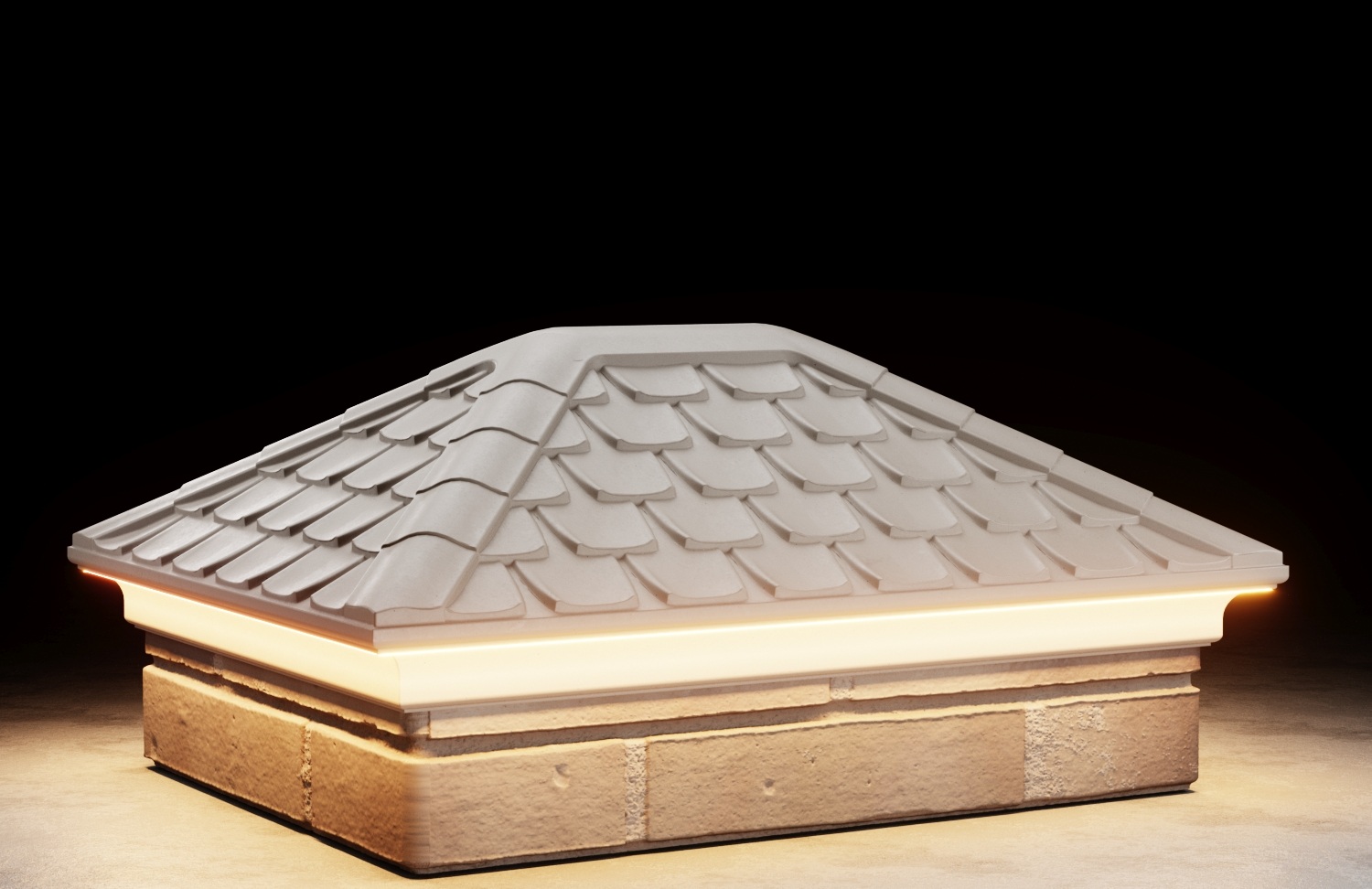 Колпак ELBRUS 390х520мм с посадкой 2х1.5 кирпича c LED подсветкой