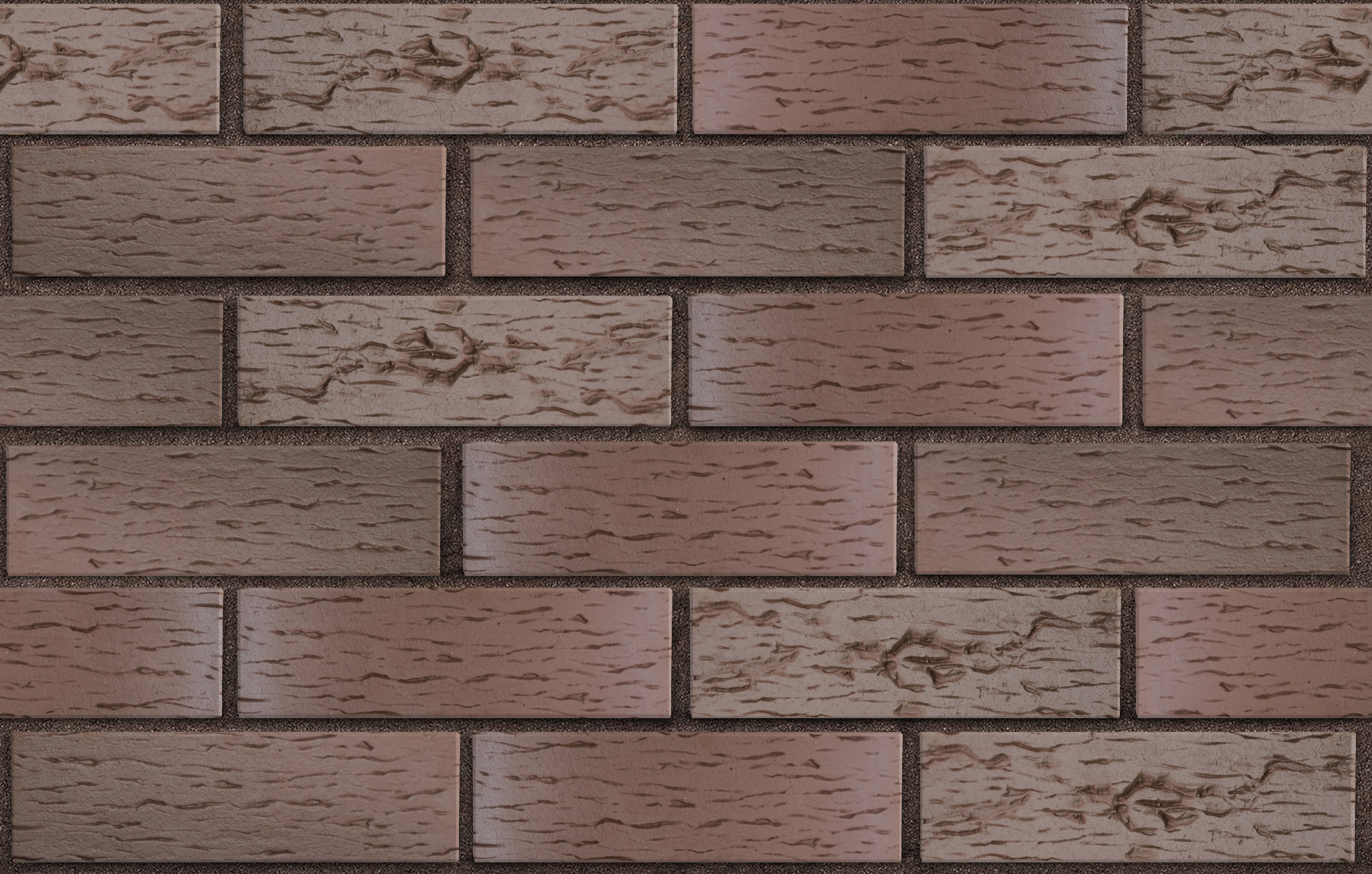 Коллекция Классика. Клинкер фасадный тёмно-терракотовый флэш "Брюгге", поверхность береста