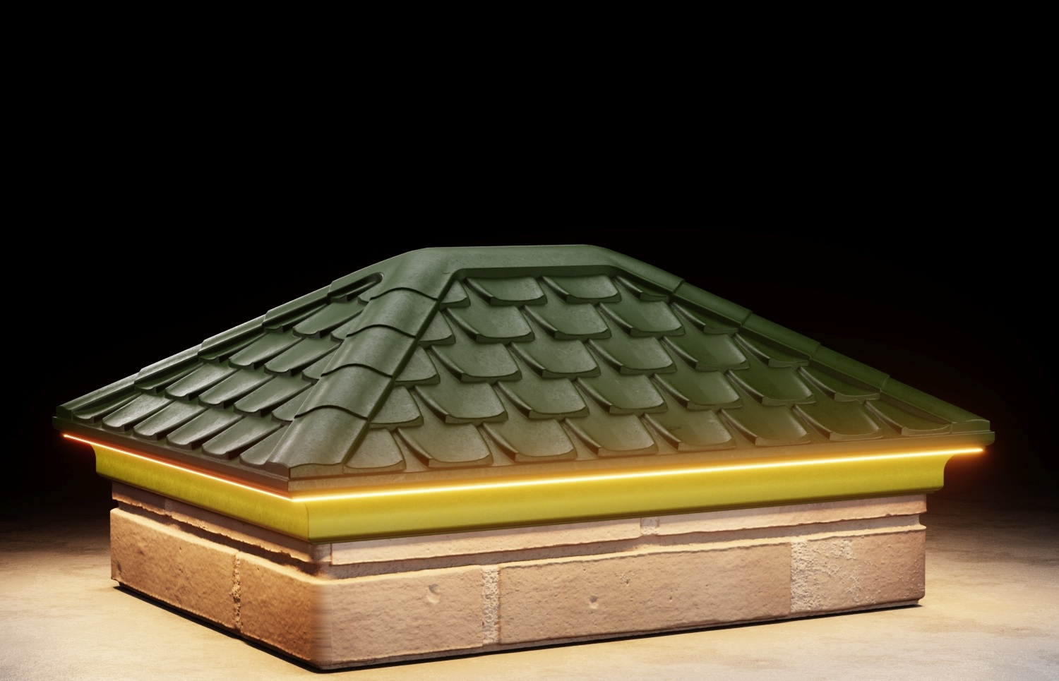 Колпак ELBRUS 390х520мм с посадкой 2х1.5 кирпича c LED подсветкой