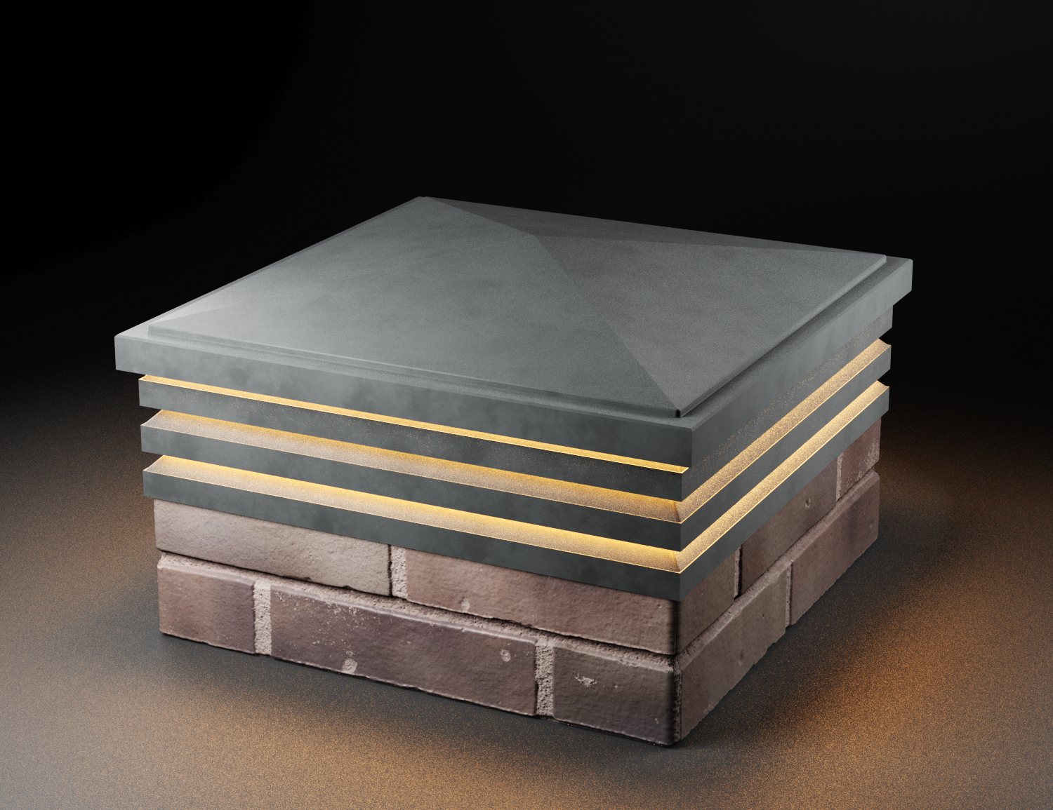 Колпак BONA с посадкой на 2 кирпича c подсветкой