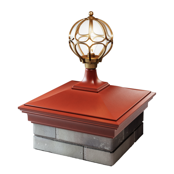 Колпак MONBLAN 385 x 385 на 1,5 кирпича с фонарем