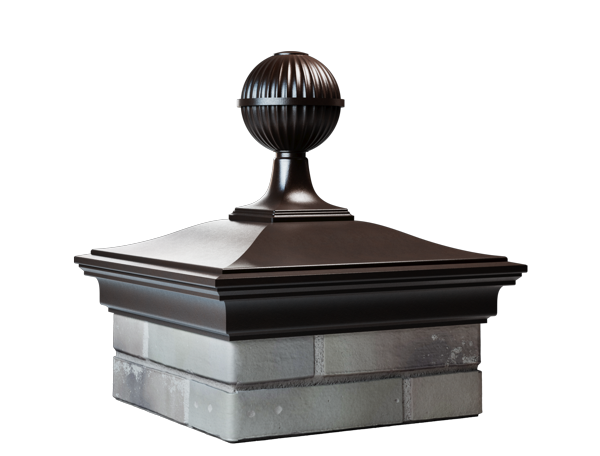 Колпак MONBLAN 385 x 385 на 1,5 кирпича с шаром