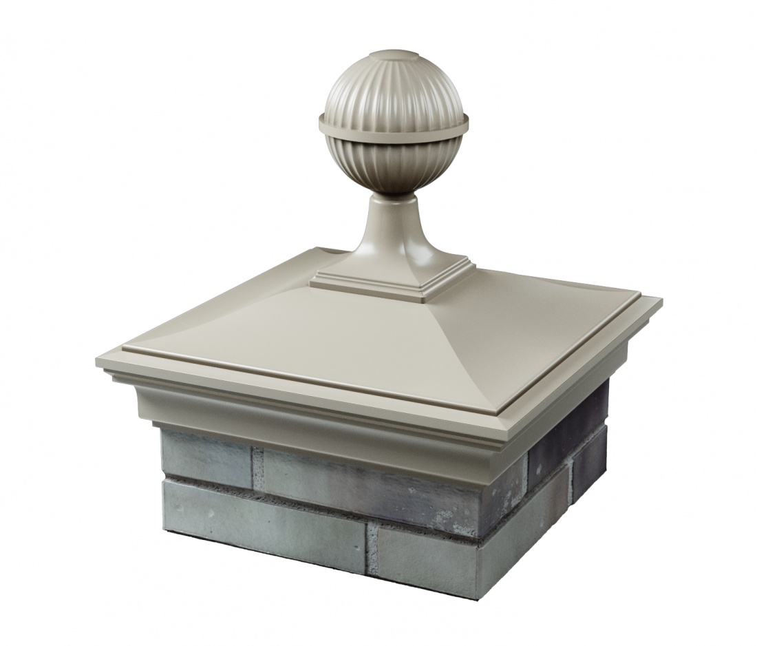 Колпак MONBLAN 355 х 355 с посадкой 1,5 кирпича (0,7 НФ) с шаром