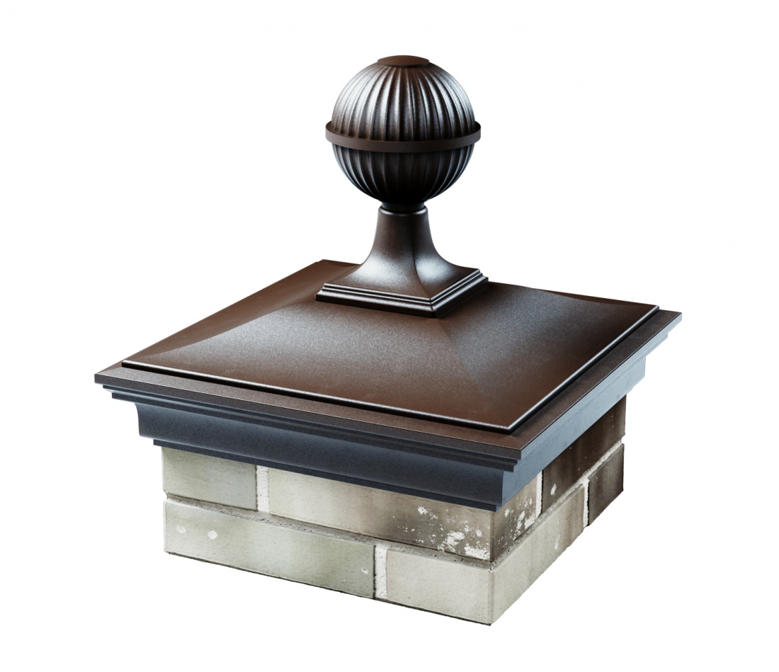 Колпак MONBLAN 355 х 355 с посадкой 1,5 кирпича (0,7 НФ) с шаром