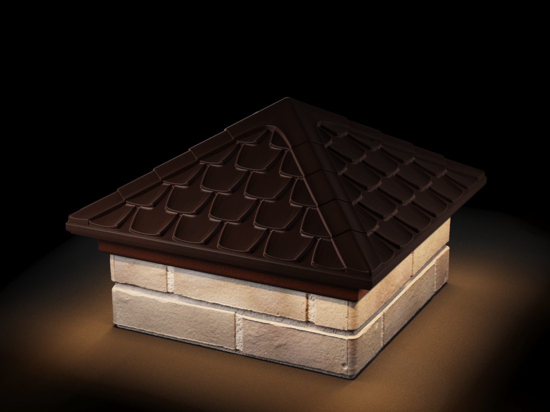 Колпак ELBRUS с посадкой 1,5 х 1,5 кирпича с подсветкой