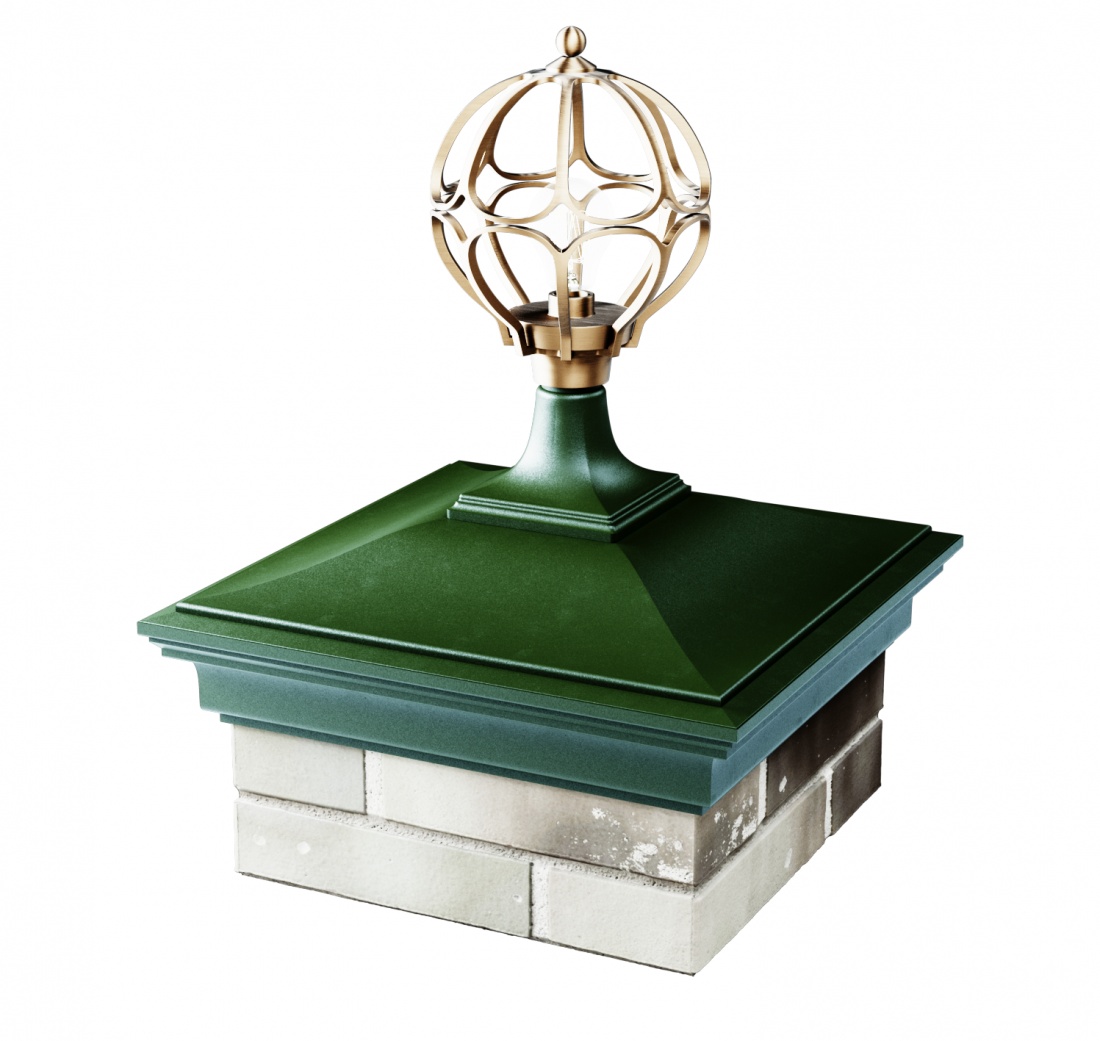 Колпак MONBLAN 355 х 355 с посадкой на 1,5 кирпича (0,7 НФ) с фонарем