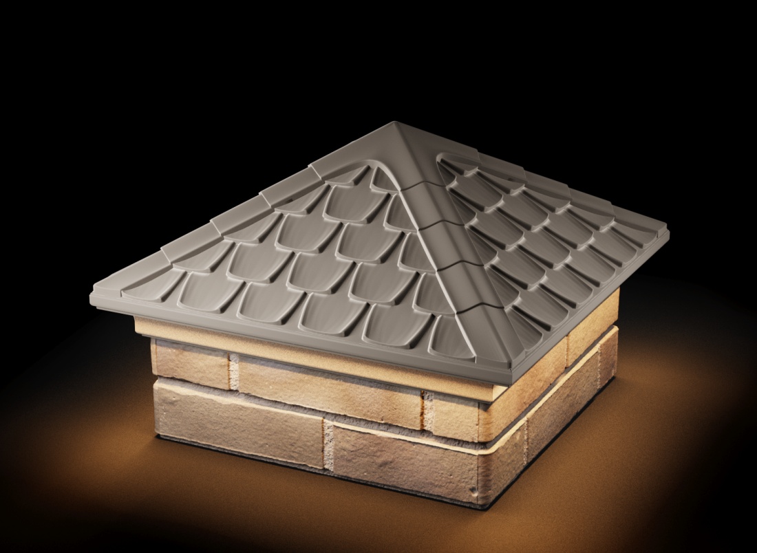 Колпак ELBRUS с посадкой 1,5 х 1,5 кирпича с подсветкой