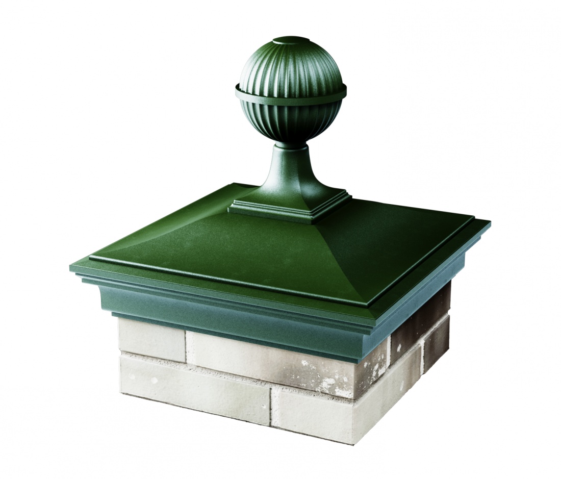 Колпак MONBLAN 355 х 355 с посадкой 1,5 кирпича (0,7 НФ) с шаром