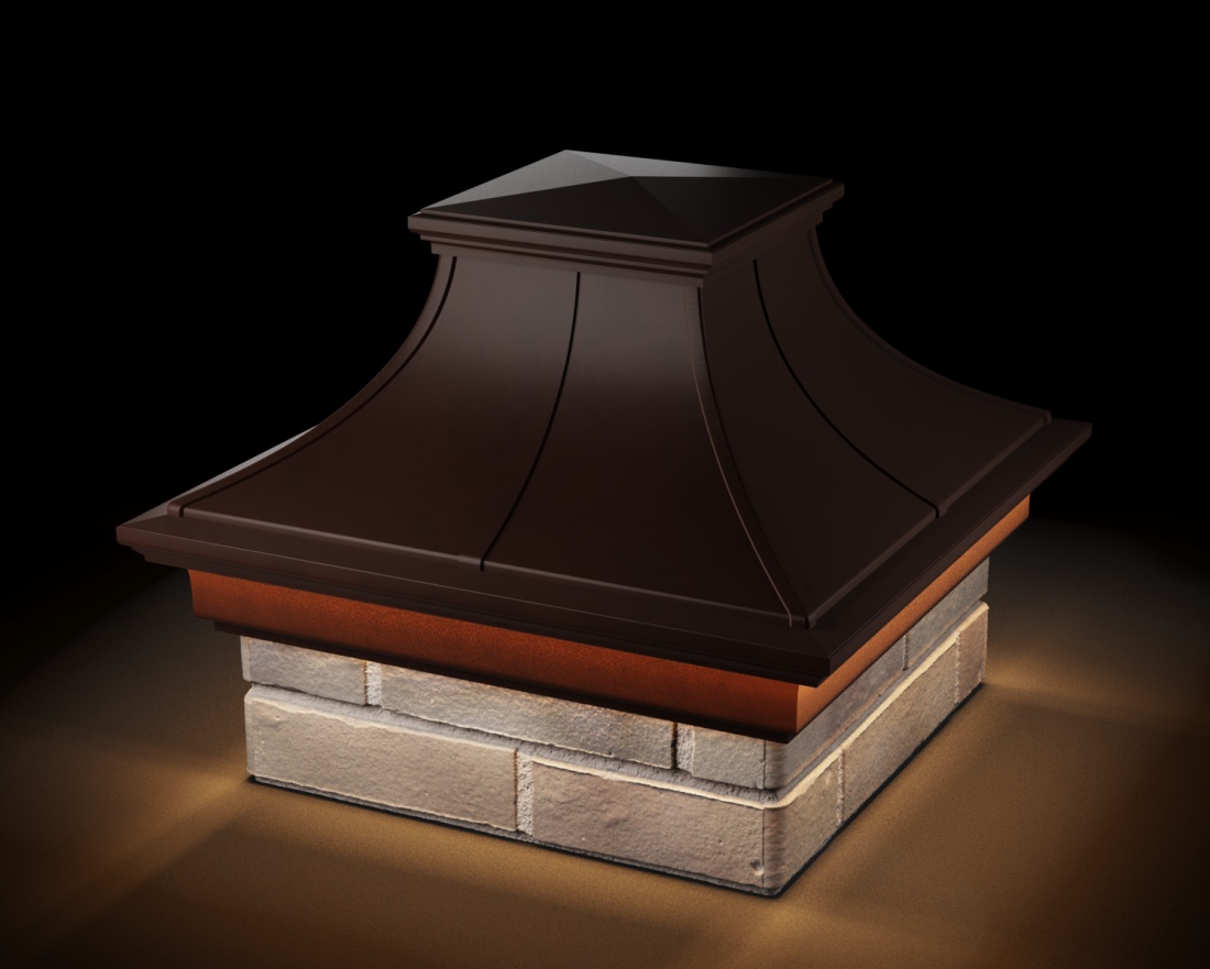 Колпак MONBLAN Premium с посадкой 1,5 х 1,5 кирпича с подсветкой