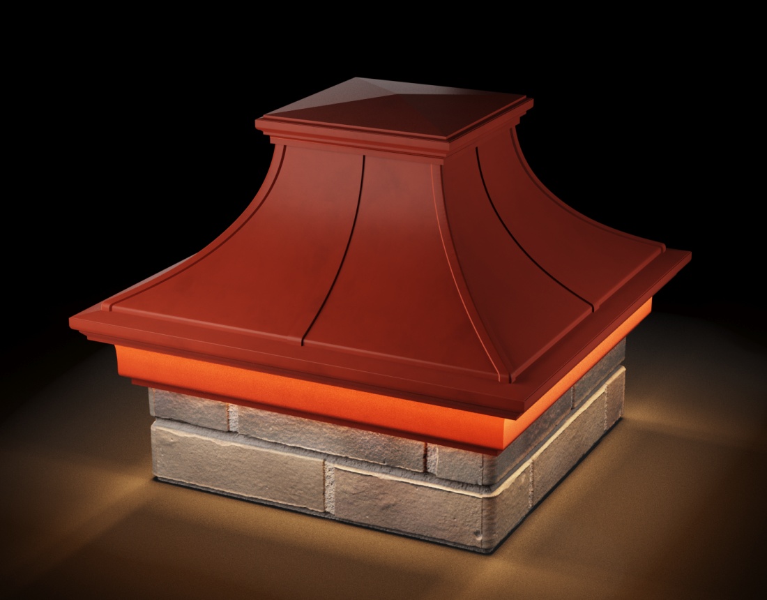 Колпак MONBLAN Premium с посадкой 1,5 х 1,5 кирпича с подсветкой