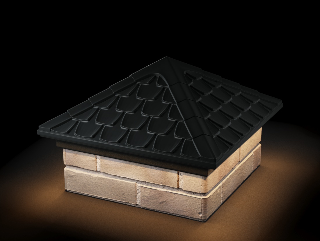 Колпак ELBRUS с посадкой 1,5 х 1,5 кирпича с подсветкой