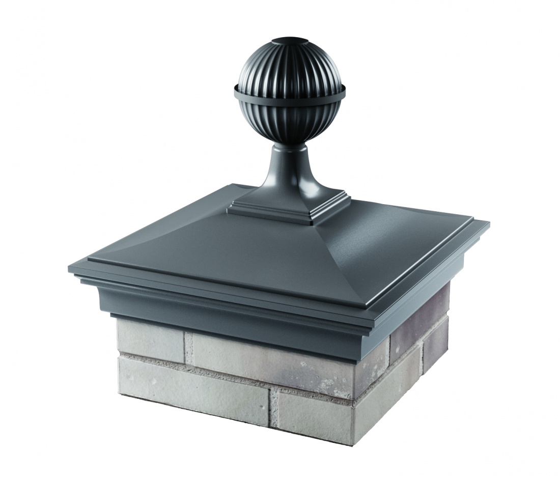 Колпак MONBLAN 355 х 355 с посадкой 1,5 кирпича (0,7 НФ) с шаром