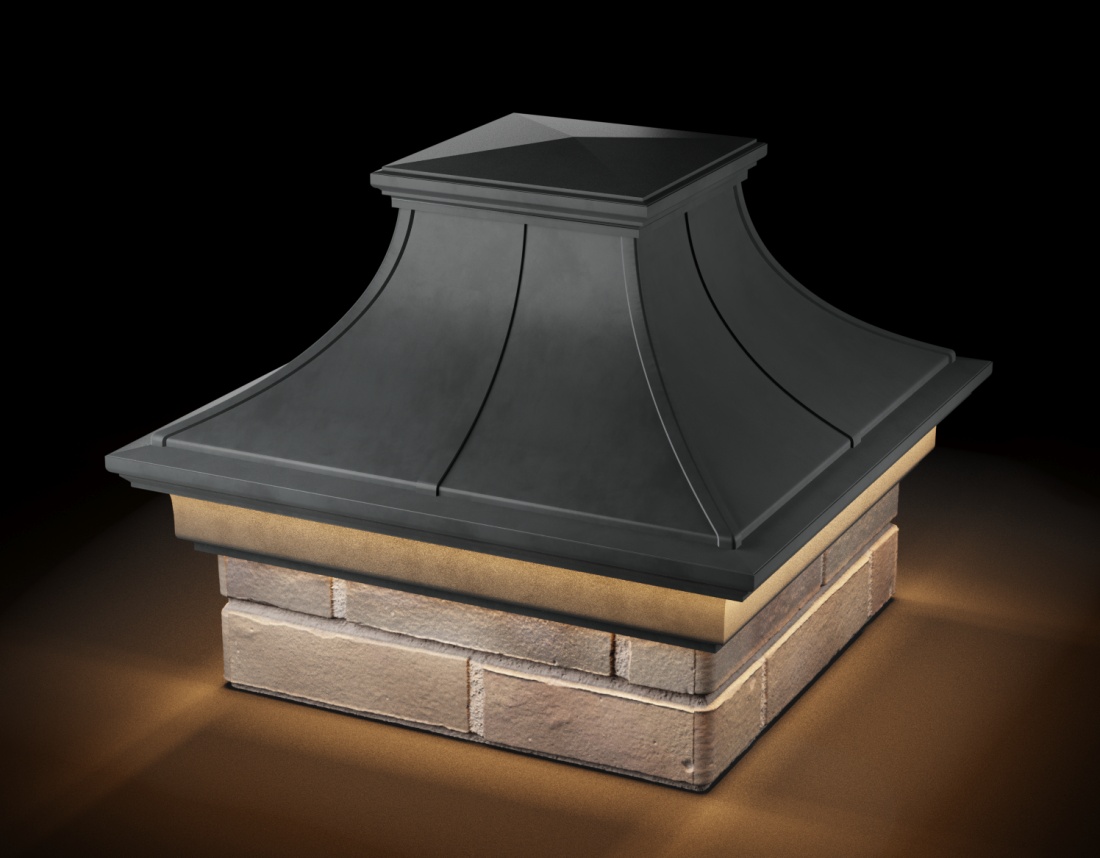 Колпак MONBLAN Premium с посадкой 1,5 х 1,5 кирпича с подсветкой