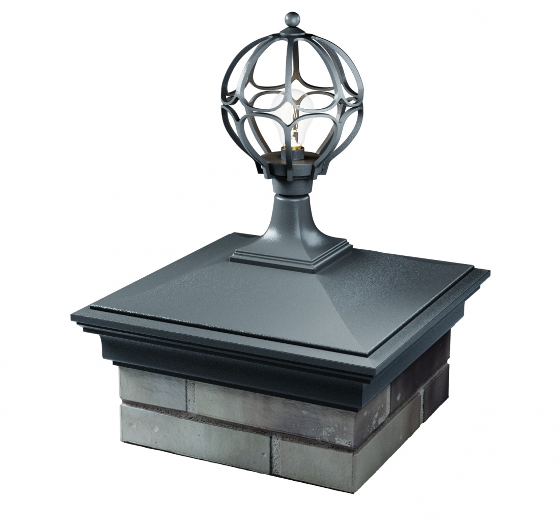 Колпак MONBLAN 355 х 355 с посадкой на 1,5 кирпича (0,7 НФ) с фонарем