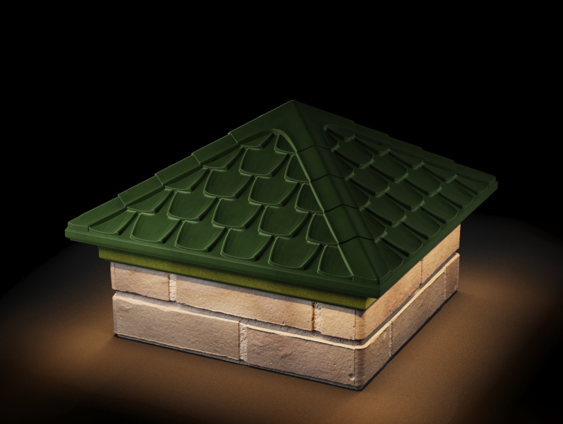 Колпак ELBRUS с посадкой 1,5 х 1,5 кирпича с подсветкой