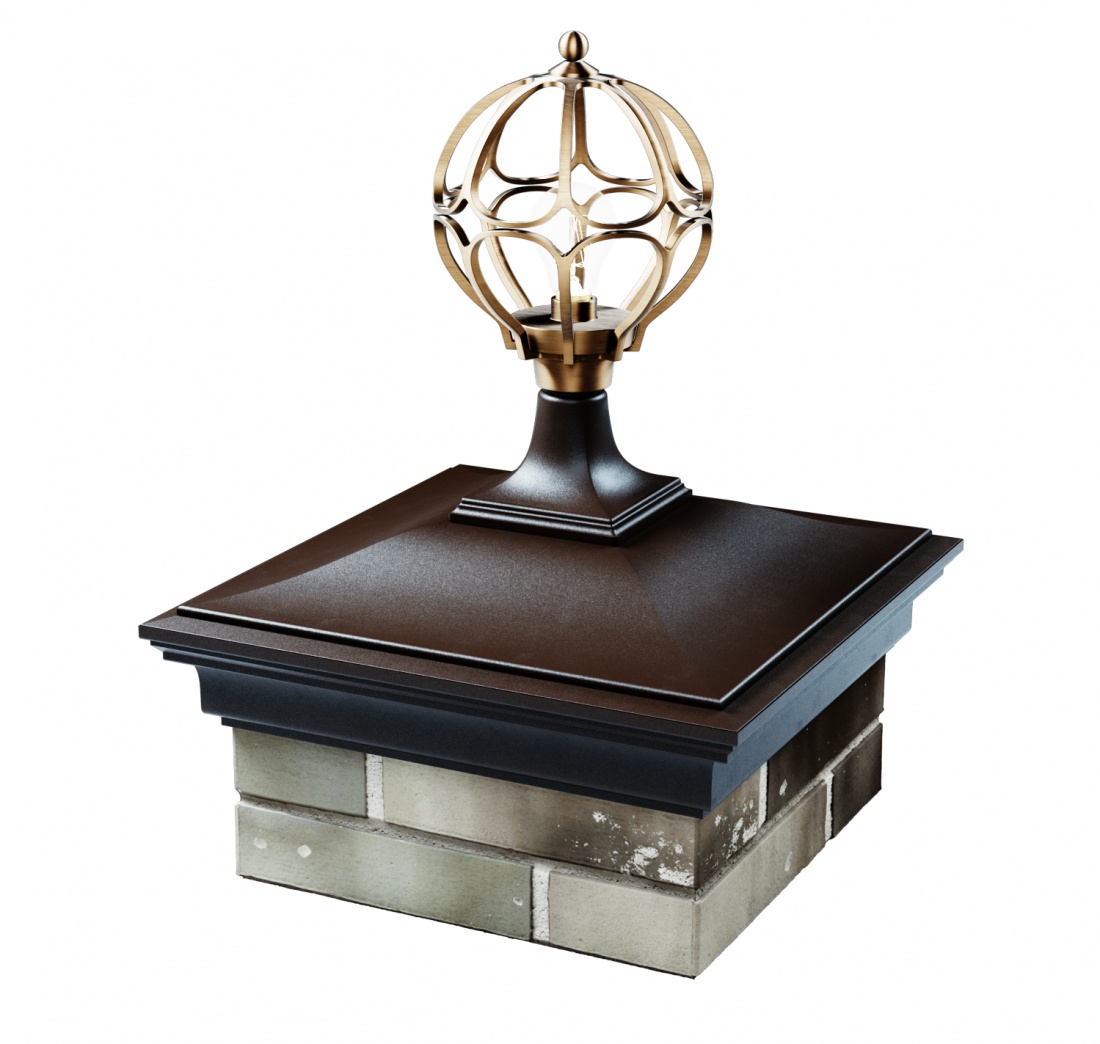 Колпак MONBLAN 355 х 355 с посадкой на 1,5 кирпича (0,7 НФ) с фонарем