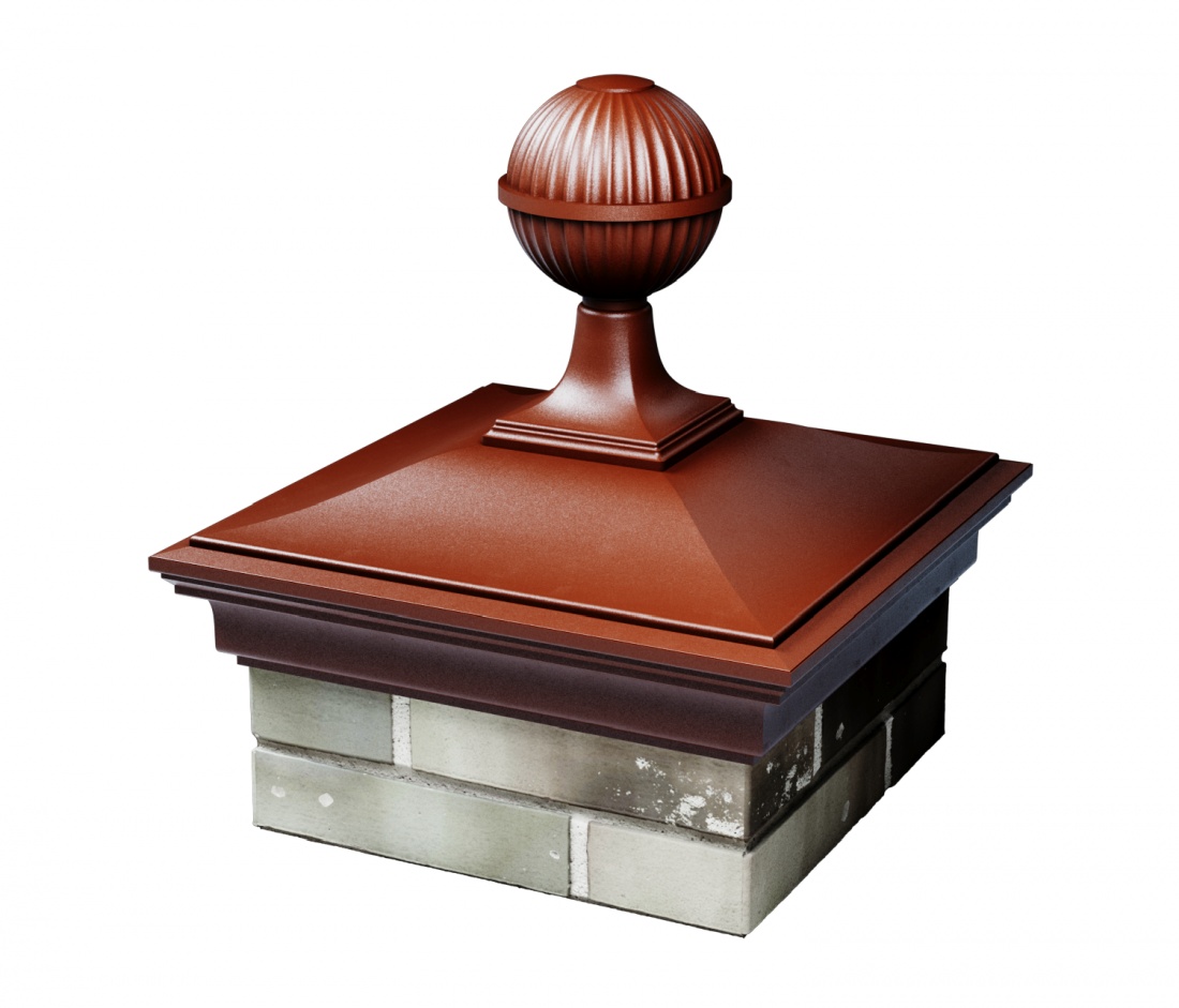 Колпак MONBLAN 355 х 355 с посадкой 1,5 кирпича (0,7 НФ) с шаром