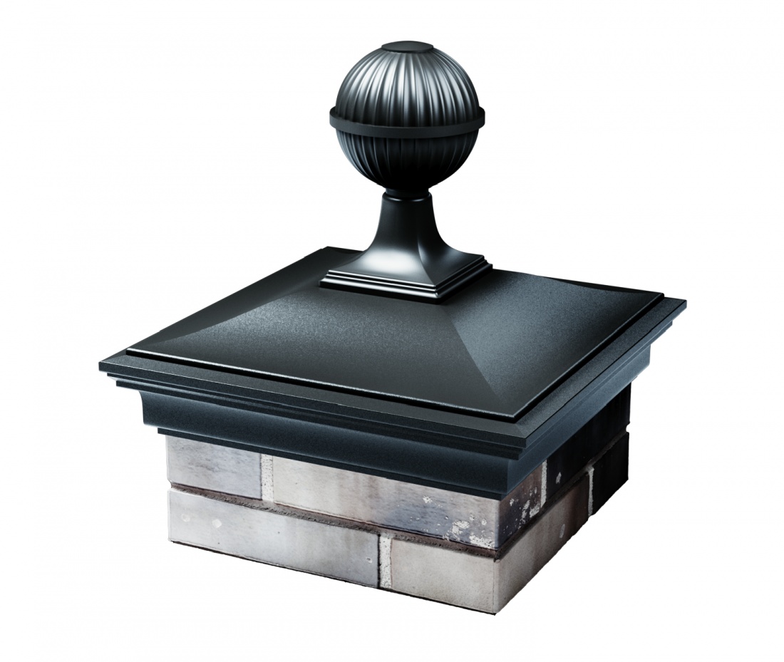 Колпак MONBLAN 355 х 355 с посадкой 1,5 кирпича (0,7 НФ) с шаром