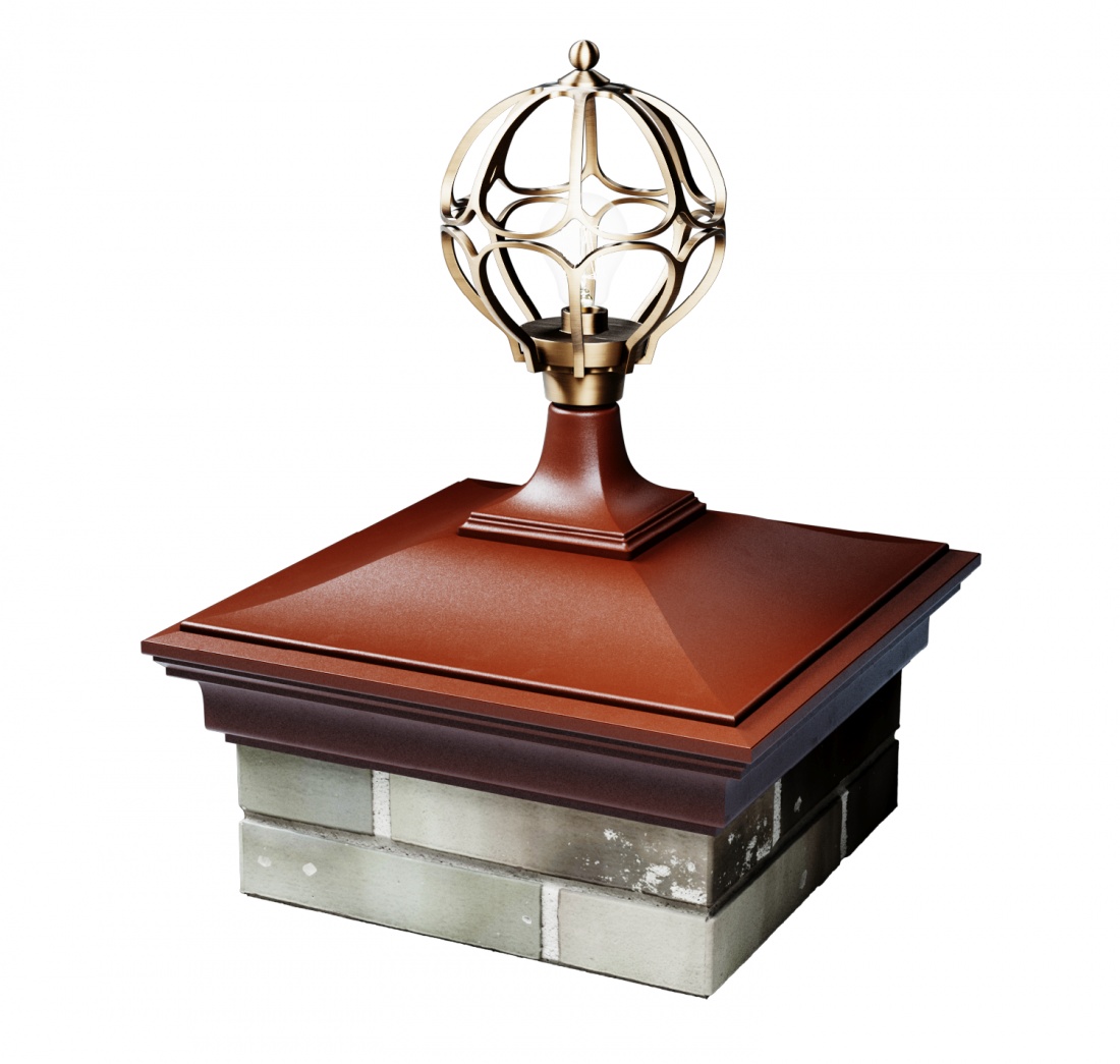 Колпак MONBLAN 355 х 355 с посадкой на 1,5 кирпича (0,7 НФ) с фонарем