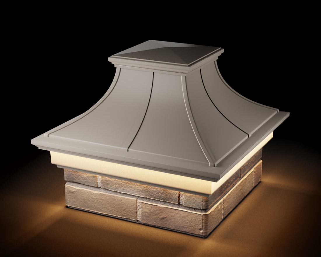 Колпак MONBLAN Premium с посадкой 1,5 х 1,5 кирпича с подсветкой