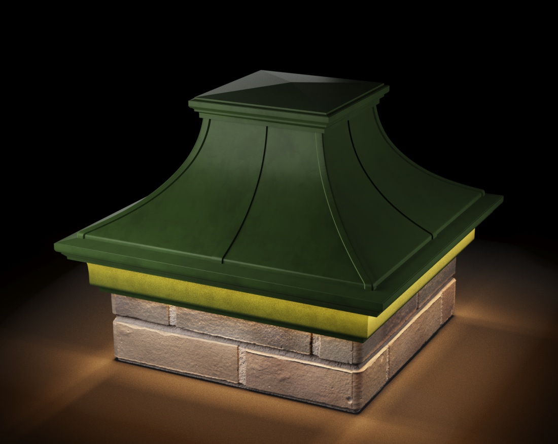 Колпак MONBLAN Premium с посадкой 1,5 х 1,5 кирпича с подсветкой