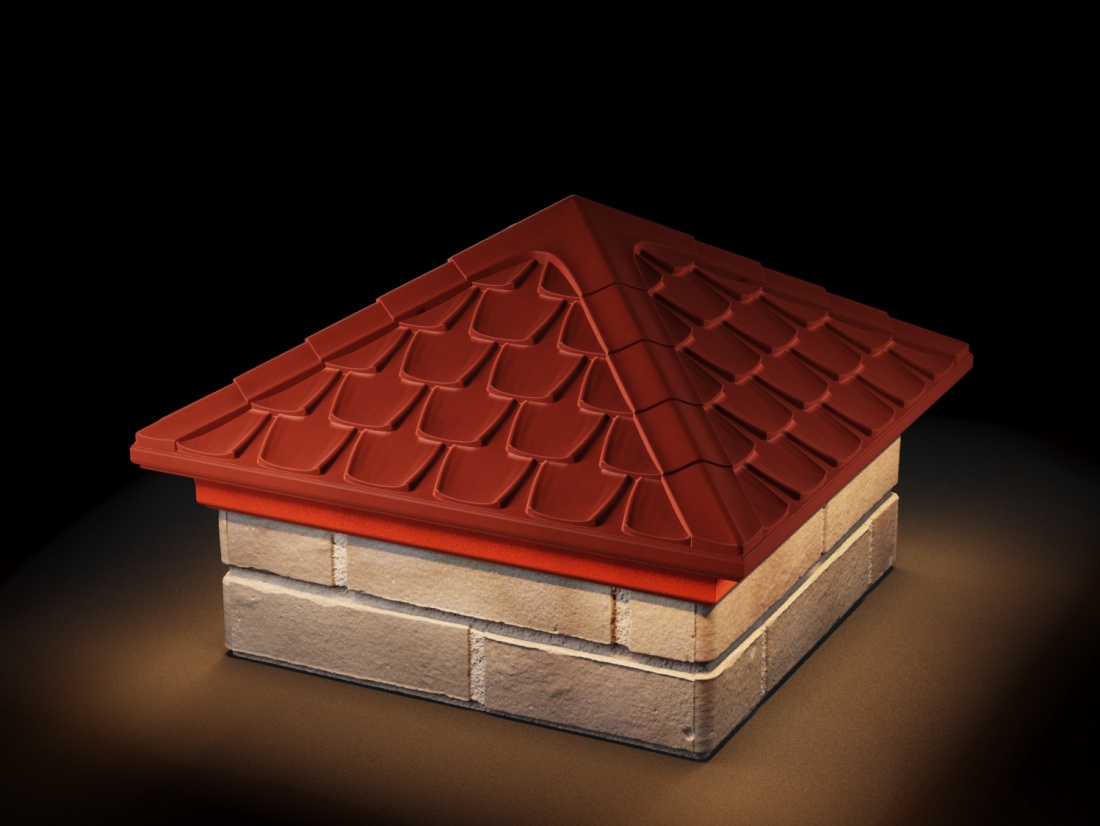 Колпак ELBRUS с посадкой 1,5 х 1,5 кирпича с подсветкой